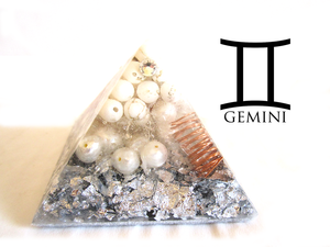 GEMINI BIRTHSTONE PYRAMID - ZODIAC ORGONE, ORGONITE PYRAMID