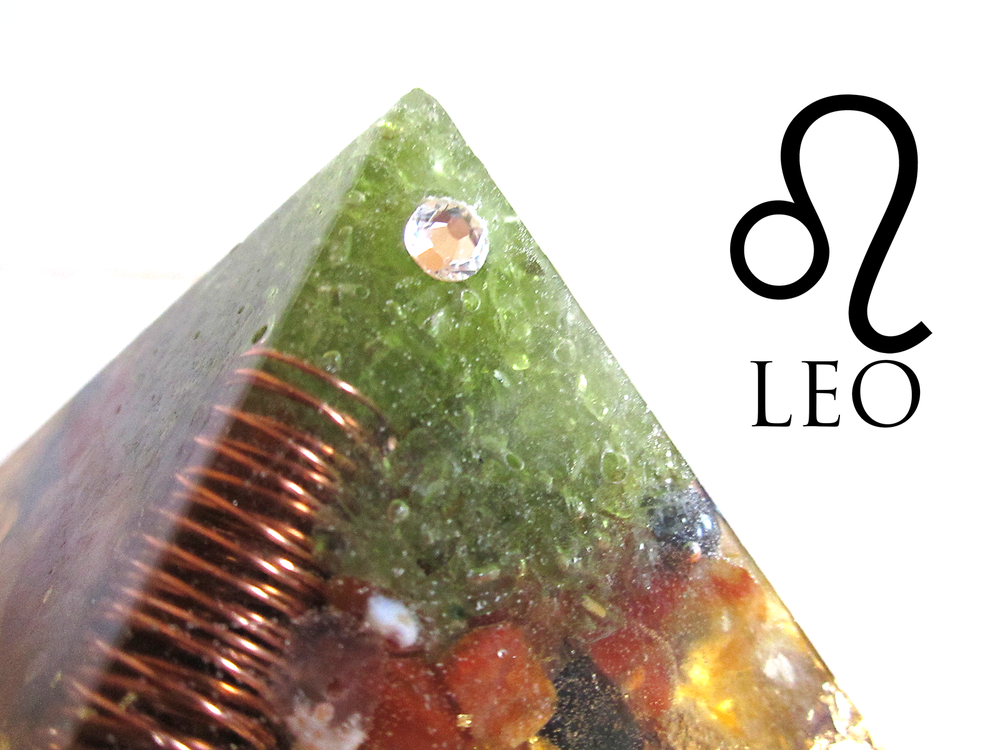 LEO BIRTHSTONE PYRAMID -ZODIAC ORGONE, ORGONITE – Nun Technologies