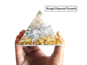 GOLD - SILVER - DIAMOND ORGONE, ORGONITE PYRAMID