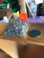 Load image into Gallery viewer, GOLD - SILVER - DIAMOND ORGONE, ORGONITE PYRAMID
